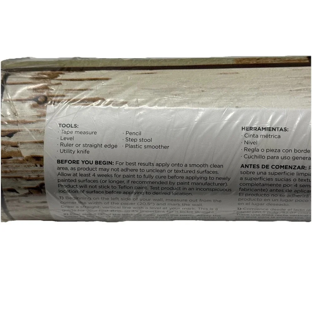 Old Salem WP4-WDD Wood Vinyl Peel‎ Stick Wallpaper 20.5